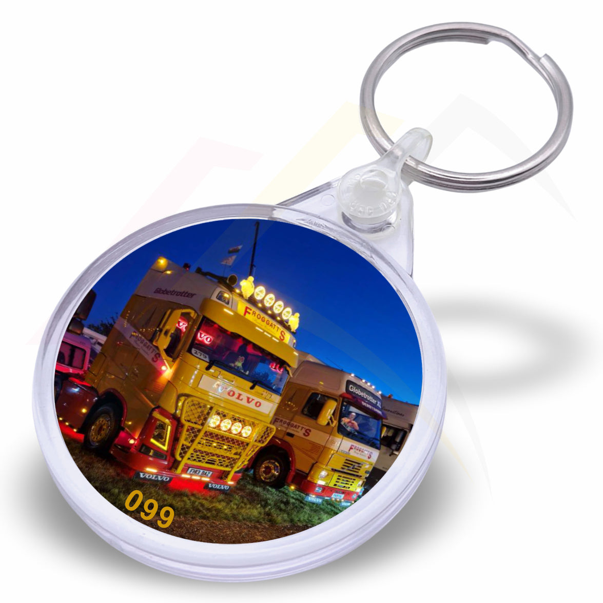 IR02 Round 38mm Photo Insert Acrylic Keyring - Blank or Printed - Pack of 50