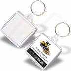 IS02 Square 38x38mm Photo Insert Acrylic Keyring - Blank or Printed - Pack of 50