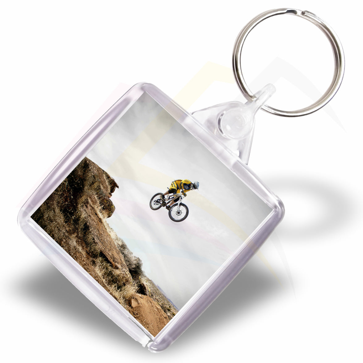 IS02 Square 38x38mm Photo Insert Acrylic Keyring - Blank or Printed - Pack of 50