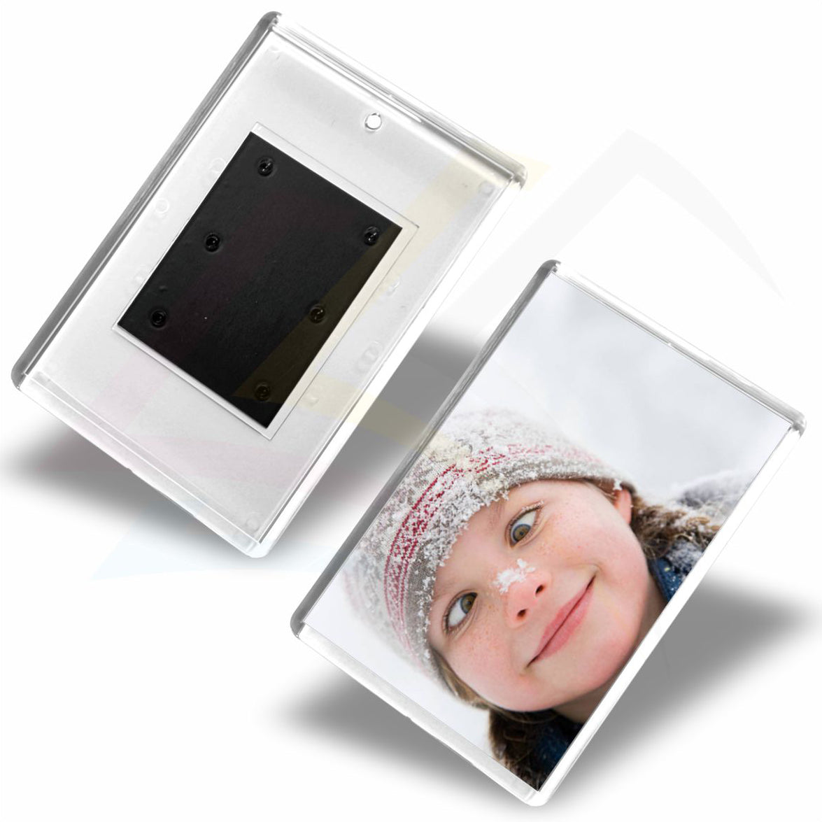 JM02-10 Jumbo Acrylic Fridge Magnet Rectangular 90x60mm Photo Insert - Blank or Printed - Pack of 10