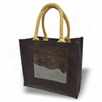 JS68 Medium Jute Bag Pink, Black, Natural - 203x152mm Photo Insert - Blank or Printed