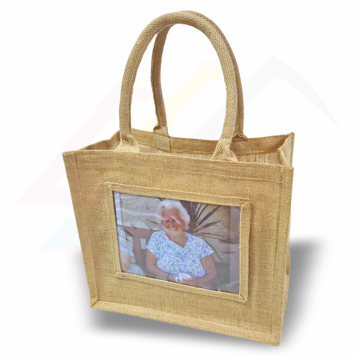 JS68 Medium Jute Bag Pink, Black, Natural - 203x152mm Photo Insert - Blank or Printed
