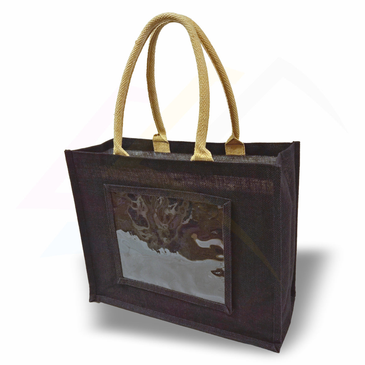 JS81 Large Jute Bag Pink, Black, Natural - 254x203mm Photo Insert - Blank or Printed