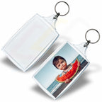 L4-10 Rectangular 70x45mm Photo Insert Acrylic Keyring - Blank or Printed - Pack of 10