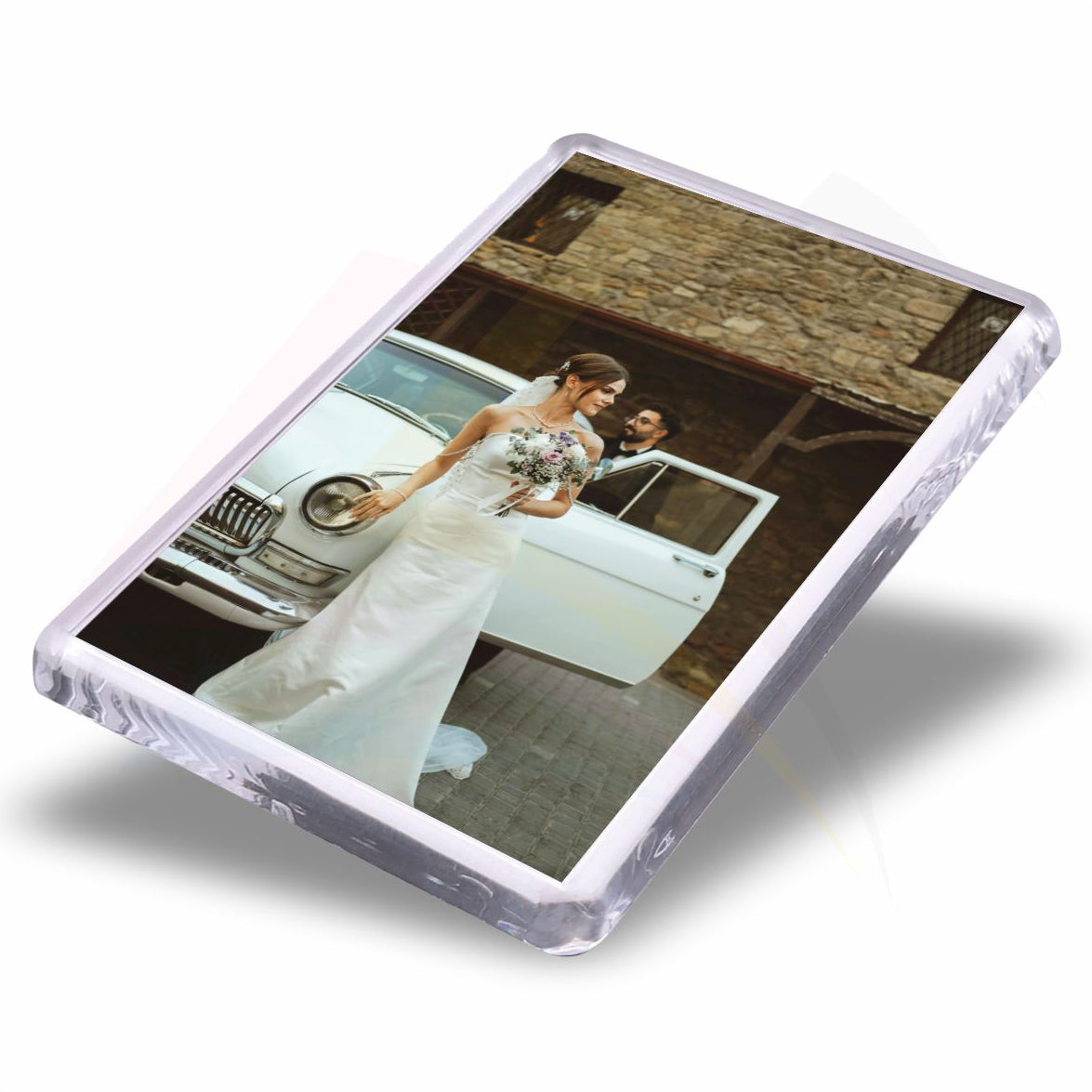 L402 Acrylic Fridge Magnet Rectangular 70x45mm Photo Insert - Blank or Printed - Pack of 50