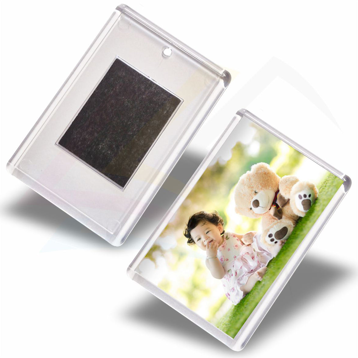 L4M Acrylic Fridge Magnet Rectangular 70x45mm Photo Insert - Blank or Printed - Pack of 50