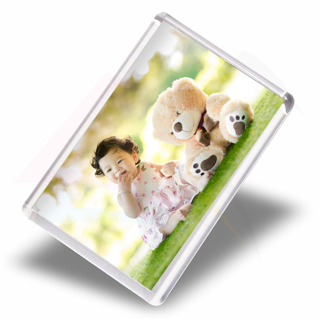 L4M-10 Acrylic Fridge Magnet Rectangular 70x45mm Photo Insert - Blank or Printed - Pack of 10