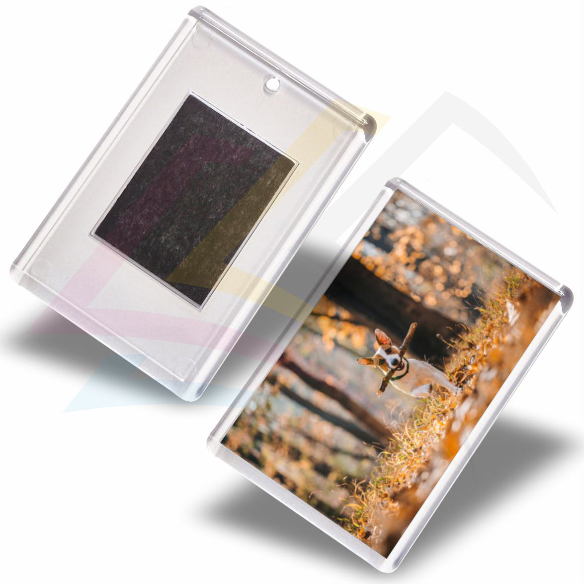 L4M-10 Acrylic Fridge Magnet Rectangular 70x45mm Photo Insert - Blank or Printed - Pack of 10