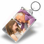 L6-10 Rectangular 70x45mm Photo Insert Acrylic Keyring - Blank or Printed - Pack of 10