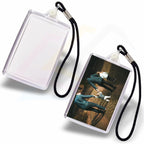 LZ02 Acrylic Luggage Fob Rectangular 70x45mm Photo Insert - Blank or Printed - Pack of 50