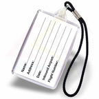LZ02 Acrylic Luggage Fob Rectangular 70x45mm Photo Insert - Blank or Printed - Pack of 50