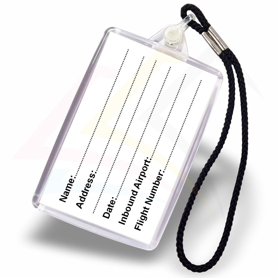 LZ02 Acrylic Luggage Fob Rectangular 70x45mm Photo Insert - Blank or Printed - Pack of 50