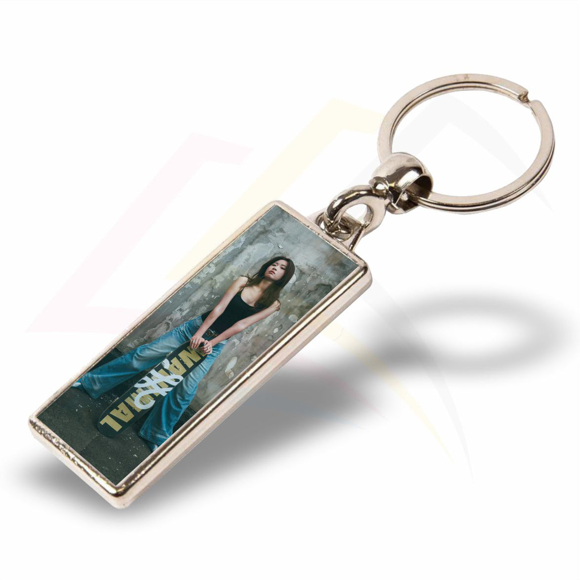 MA-18D 50x18mm Rectangular Photo Insert Metal Keyring - Blank or Printed - Pack of 100