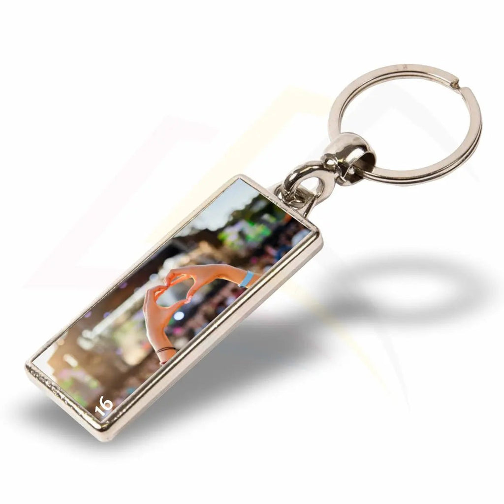 MA - 18D 50x18mm Rectangular Photo Insert Metal Keyring - Blank or Printed - Pack of 100