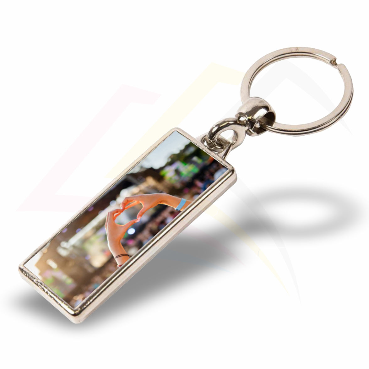 MA-18D 50x18mm Rectangular Photo Insert Metal Keyring - Blank or Printed - Pack of 100