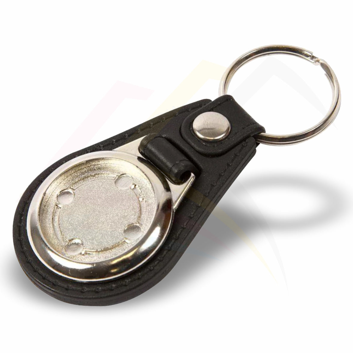 MD25 Faux Leather Round 25mm Photo Insert Medallion Keyring - Blank or Printed - Pack of 100
