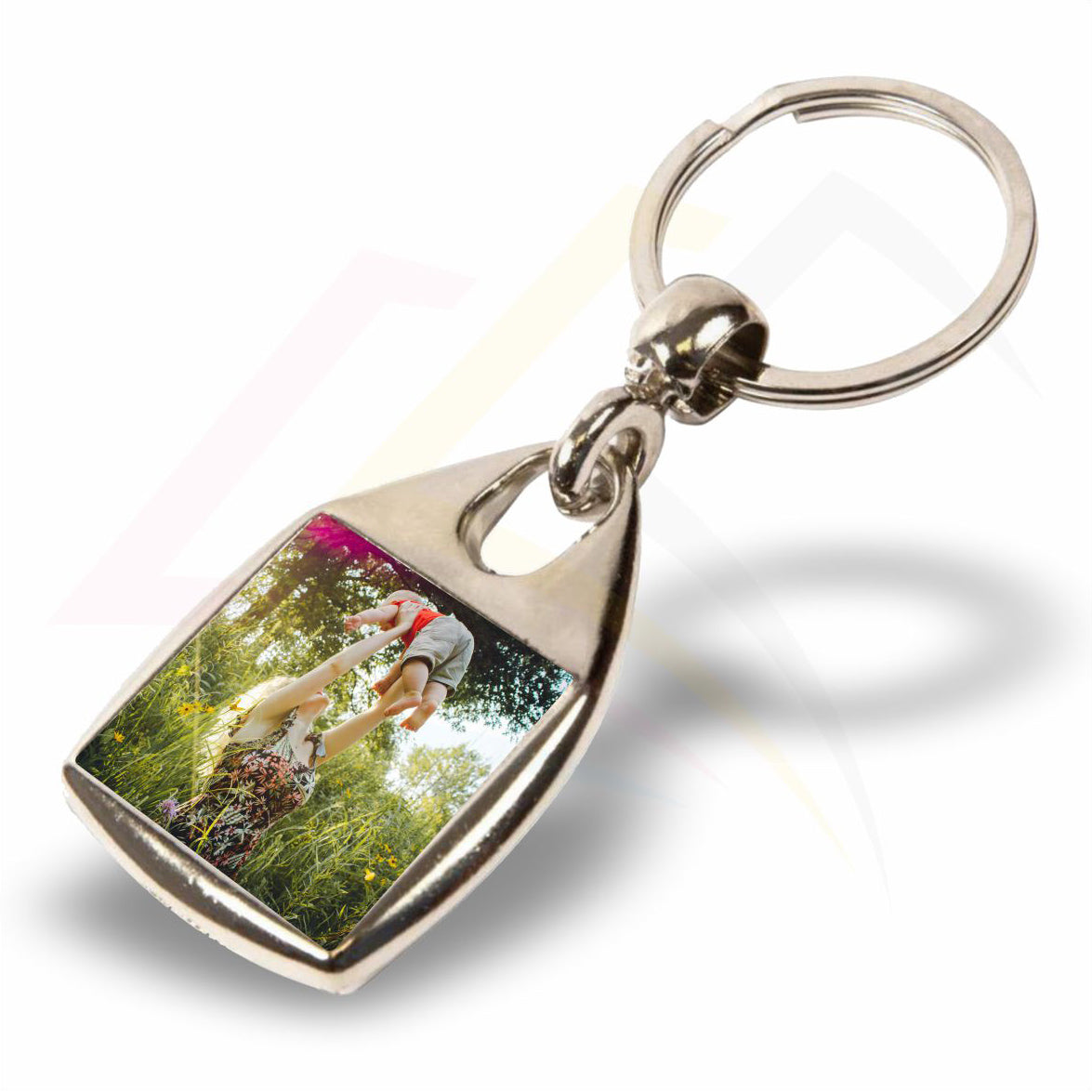 MF-25D 25mm Square Photo Insert Metal Keyring - Blank or Printed - Pack of 100