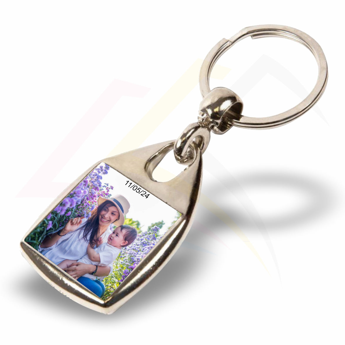 MF-25D 25mm Square Photo Insert Metal Keyring - Blank or Printed - Pack of 100