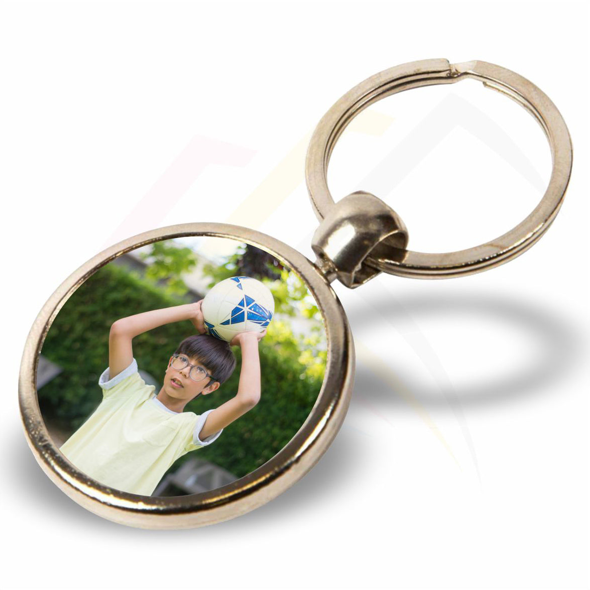 MFT Round 30mm Photo Insert Metal Football Keyring - Blank or Printed - Pack of 100