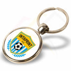 MFT Round 30mm Photo Insert Metal Football Keyring - Blank or Printed - Pack of 100