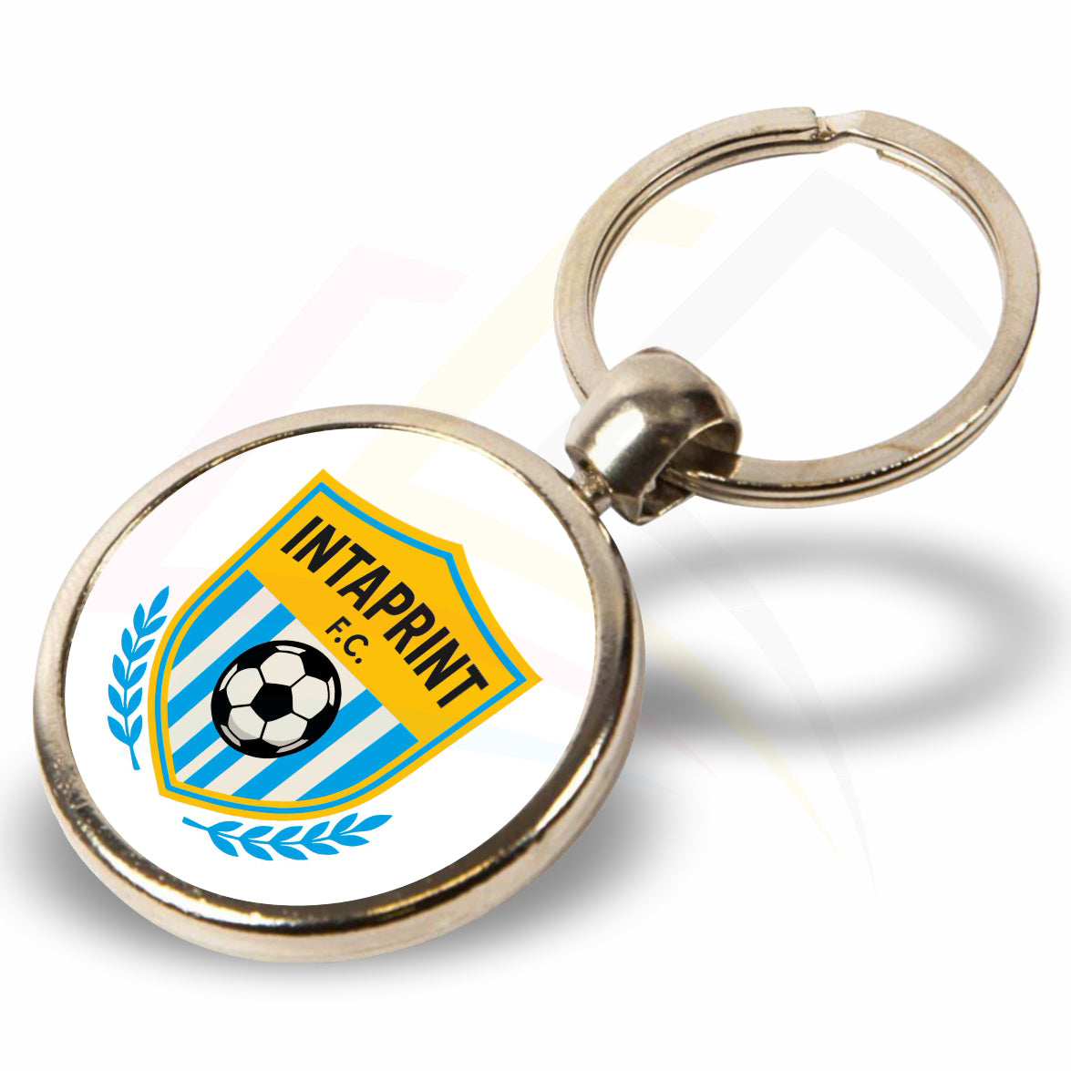 MFT Round 30mm Photo Insert Metal Football Keyring - Blank or Printed - Pack of 100
