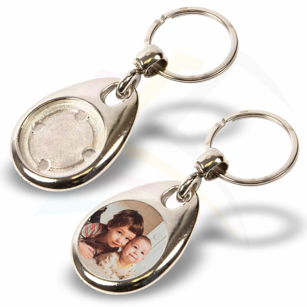 MH-25D 25mm Round Photo Insert Metal Keyring - Blank or Printed - Pack of 100