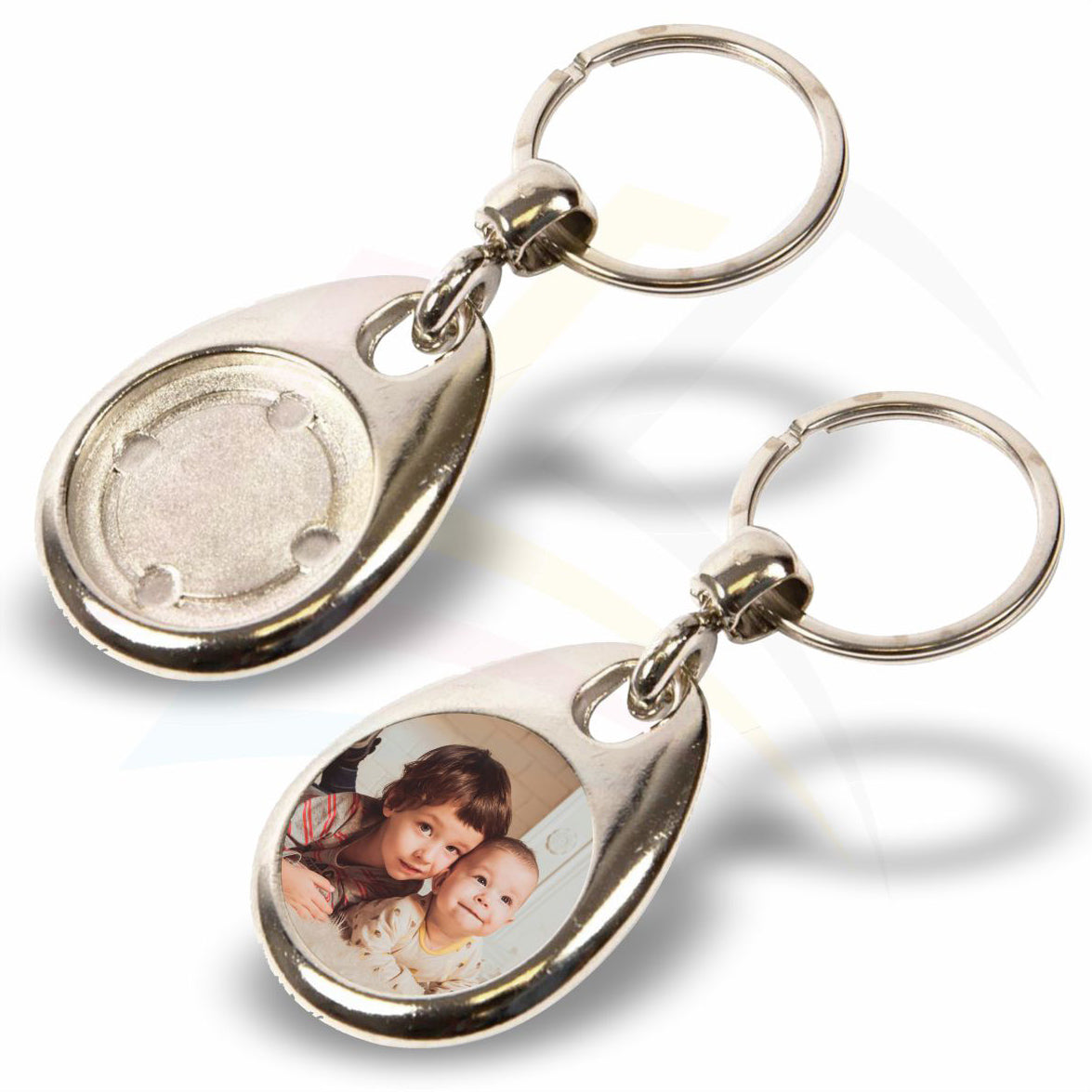 MH-25D 25mm Round Photo Insert Metal Keyring - Blank or Printed - Pack of 100