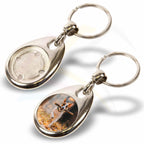 MH-25D-5 25mm Round Photo Insert Metal Keyring - Blank or Printed - Pack of 5