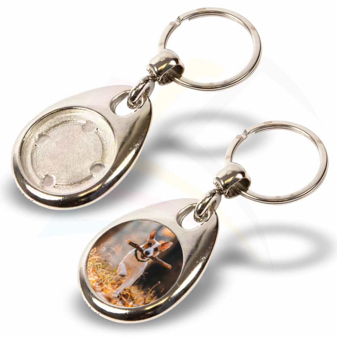 MH-25D-5 25mm Round Photo Insert Metal Keyring - Blank or Printed - Pack of 5