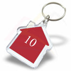 MH1 Mini House 35x33mm Photo Insert Acrylic Keyring - Printed Number 10