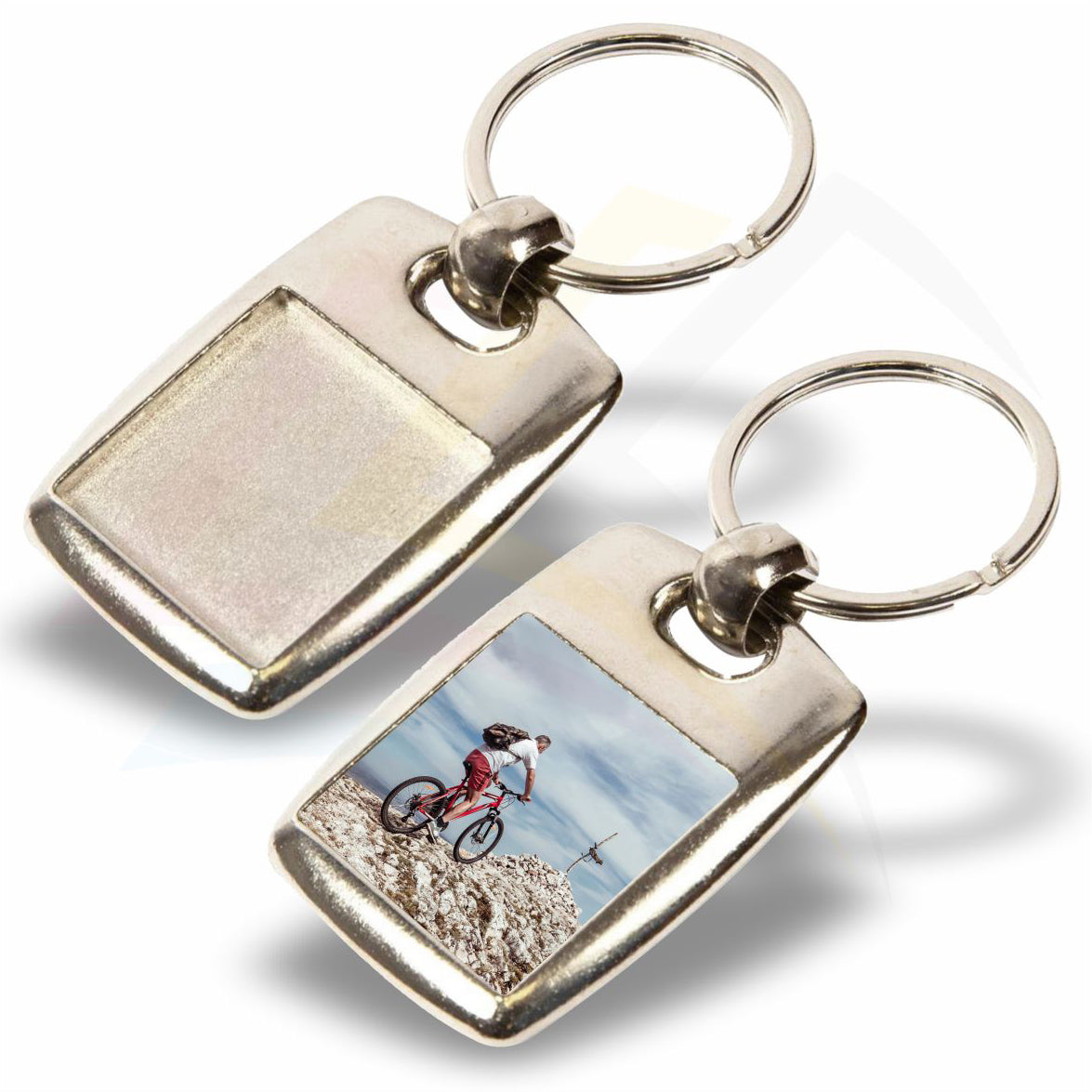 MK-25D-5 25mm Square Photo Insert Metal Keyring - Blank or Printed - Pack of 5