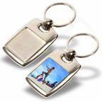 MK-25D 25mm Square Photo Insert Metal Keyring - Blank or Printed - Pack of 100