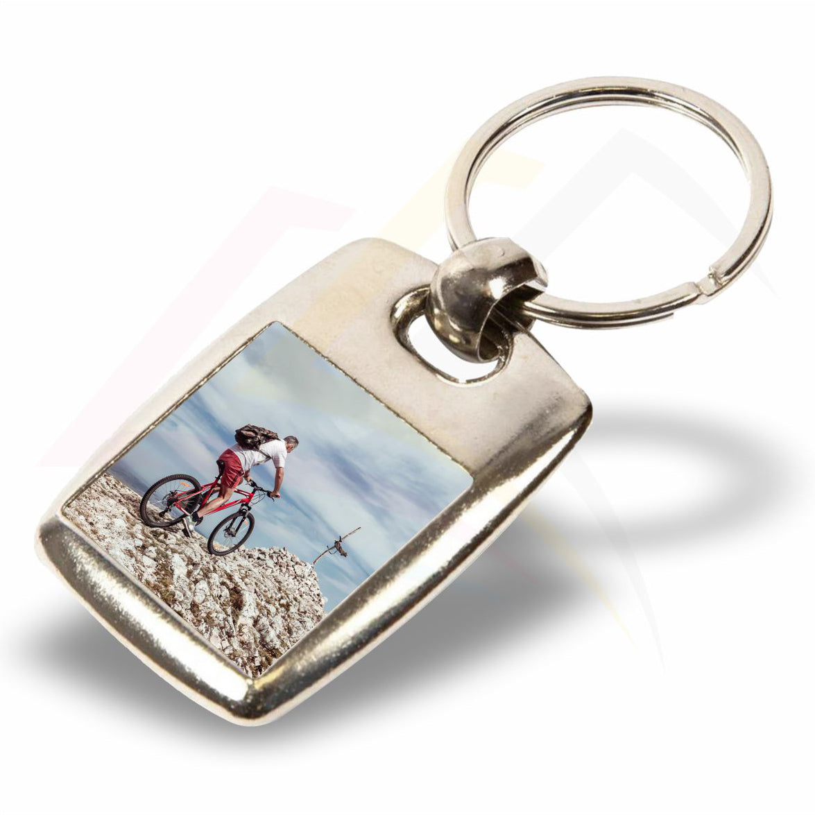 MK-25D 25mm Square Photo Insert Metal Keyring - Blank or Printed - Pack of 100