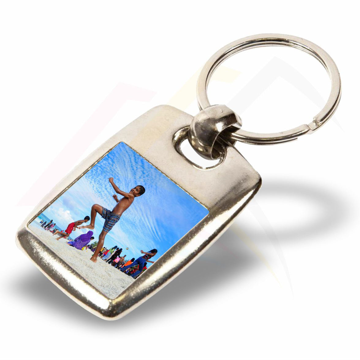 MK-25D 25mm Square Photo Insert Metal Keyring - Blank or Printed - Pack of 100