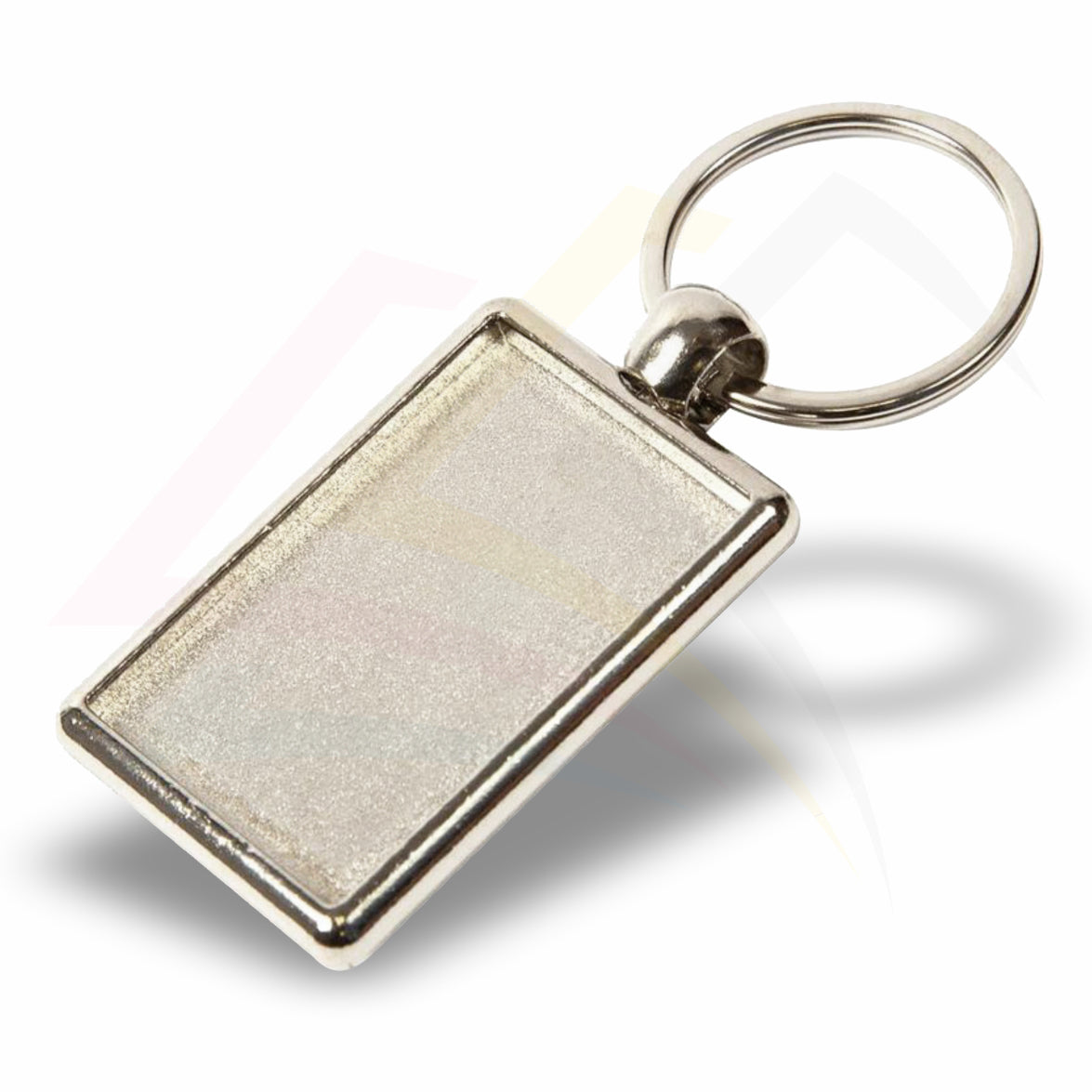 ML-40D 40x25mm Rectangular Photo Insert Metal Keyring - Blank or Printed- Pack of 100