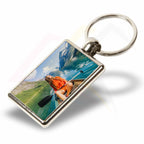 ML-40D 40x25mm Rectangular Photo Insert Metal Keyring - Blank or Printed- Pack of 100