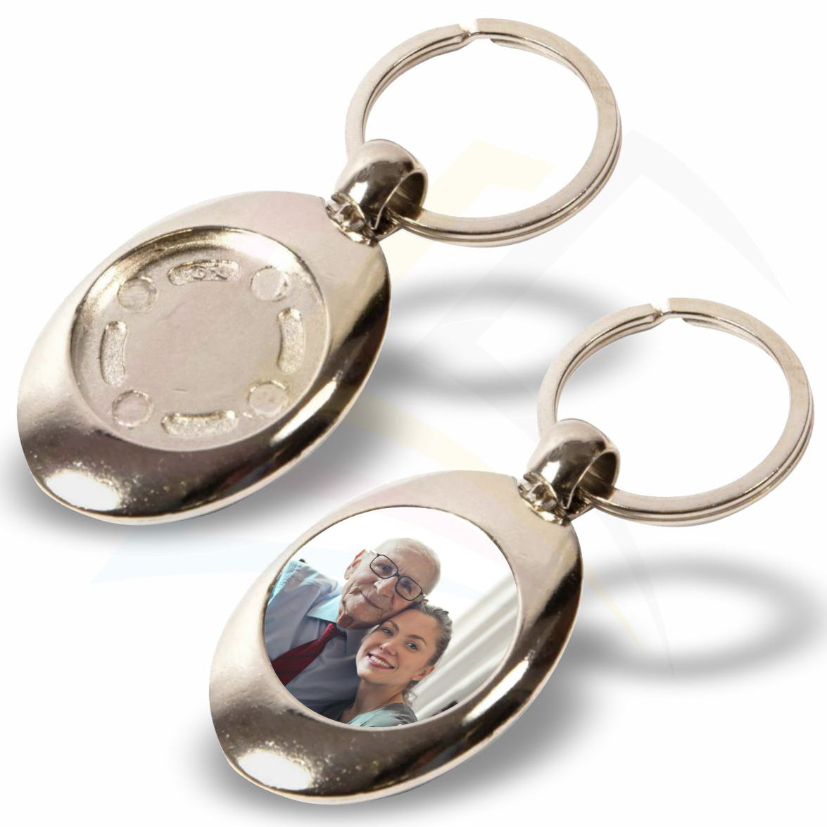 MP-25D Round 25mm Double Sided Photo Insert Metal Keyring - Blank or Printed - Pack of 100