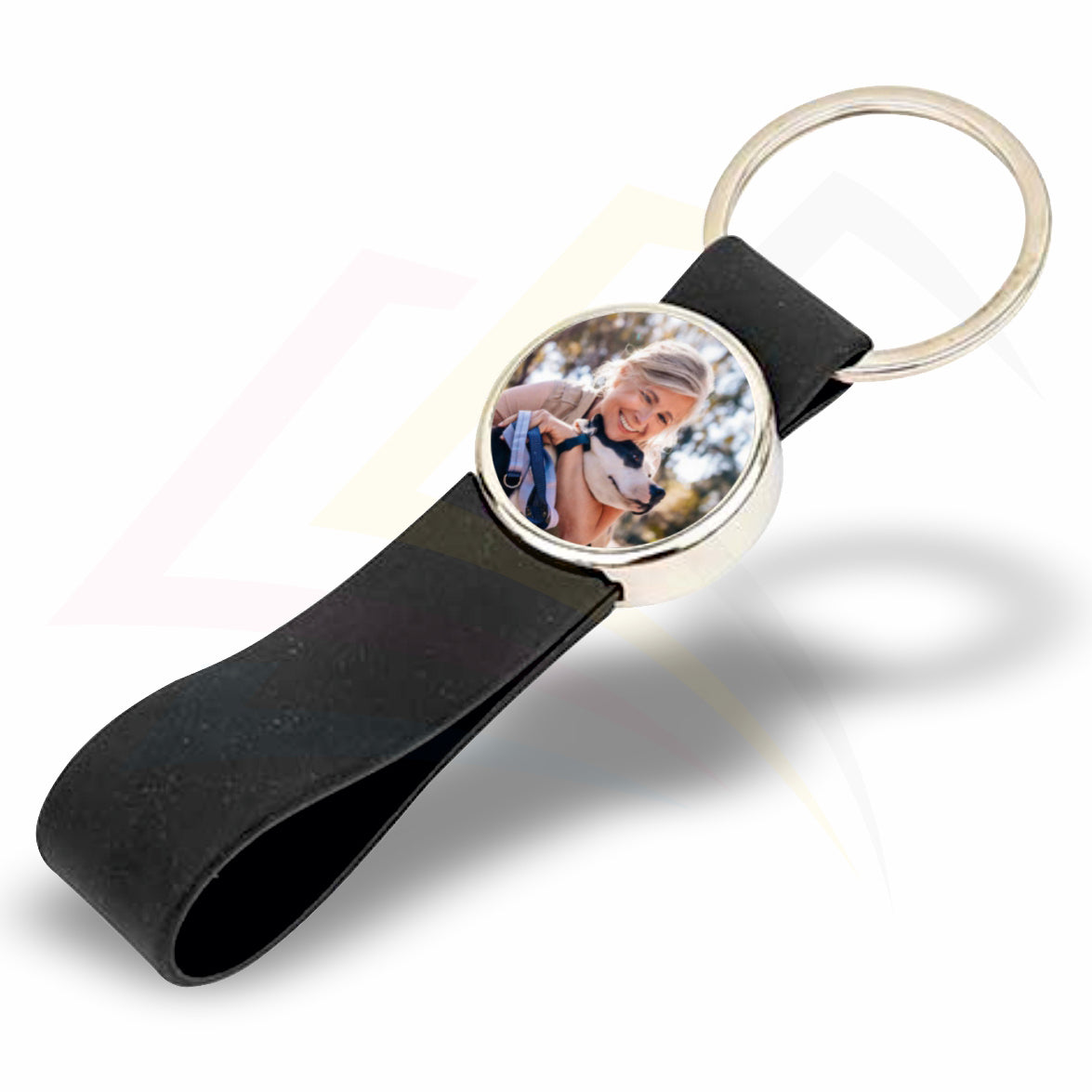 MR-25 Round 25mm Photo Insert Metal Keyring with Silicone Loop - Blank or Printed - Pack of 100