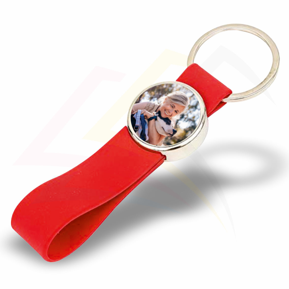 MR-25 Round 25mm Photo Insert Metal Keyring with Silicone Loop - Blank or Printed - Pack of 100