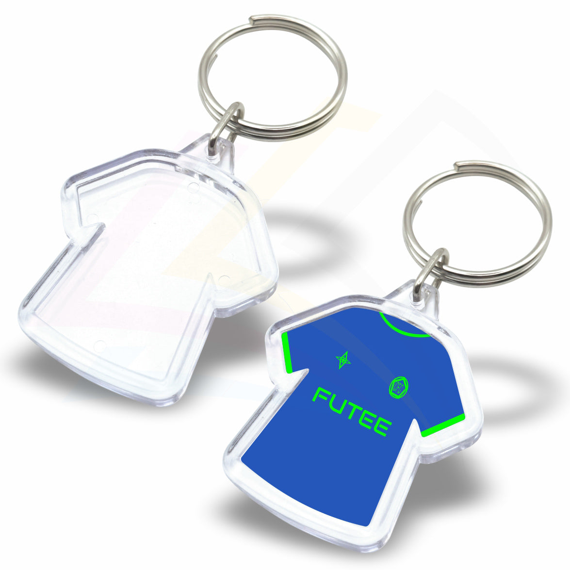 MS1 Mini Shirt 35x33mm Photo Insert Acrylic Keyring - Blank or Printed - Pack of 100