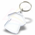 MS1-10 Mini Shirt 35x33mm Photo Insert Acrylic Keyring - Blank or Printed - Pack of 10