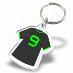 MS1 Mini Shirt 35x33mm Photo Insert Acrylic Keyring - Printed Green Number 9
