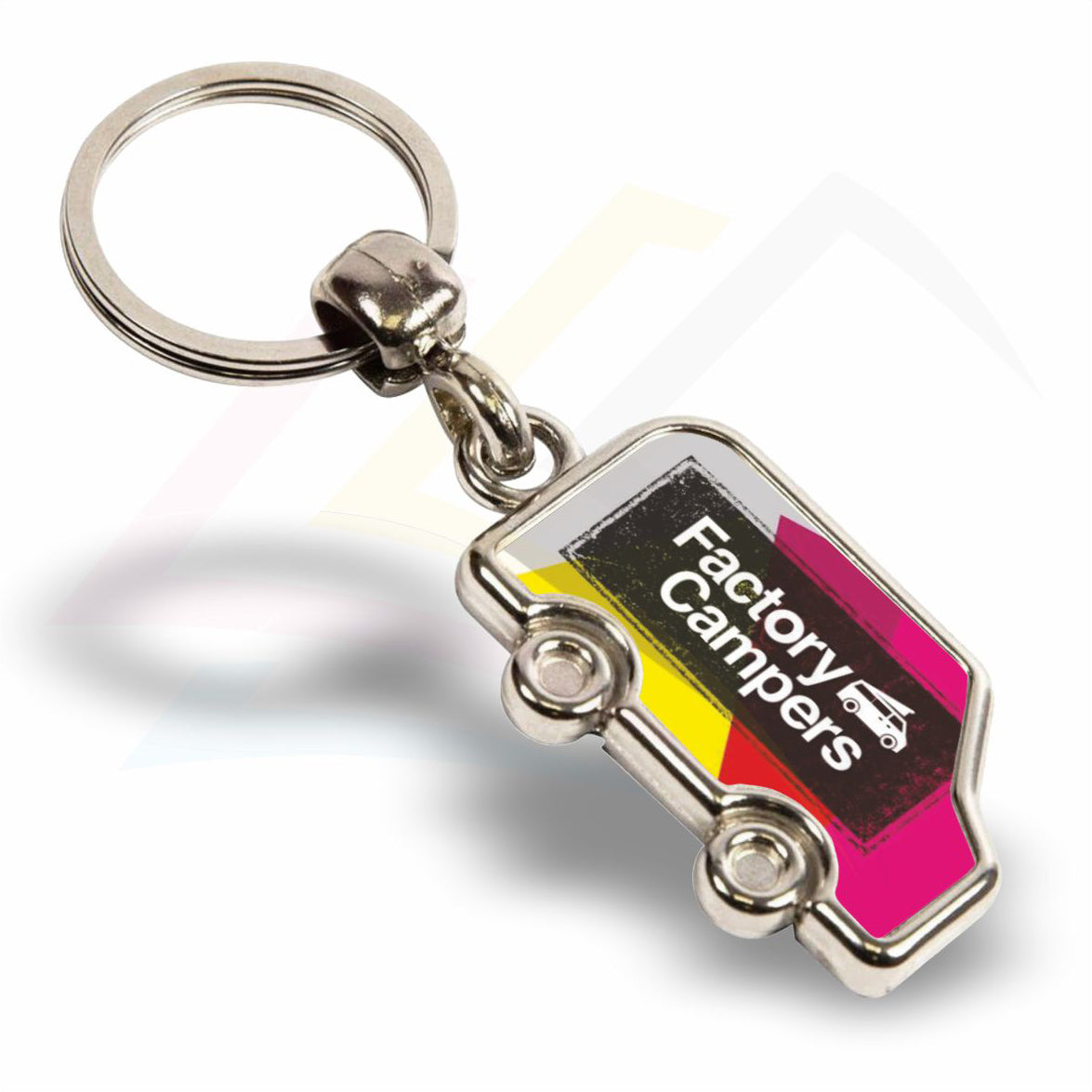 MV-N Van Shaped Photo Insert Metal Keyring - Blank or Printed - Pack of 100