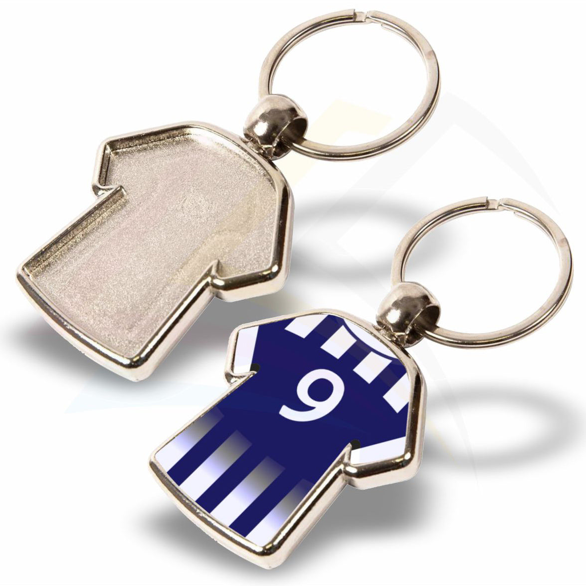 MX-D Shirt Shaped Photo Insert Metal Keyring - Blank or Printed - Pack of 100
