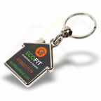 MY-D-5 House Shaped Photo Insert Metal Keyring - Blank or Printed - Pack of 5