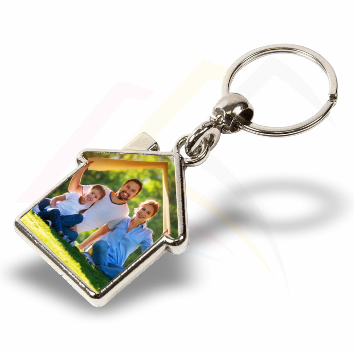 MY-D House Shaped Photo Insert Metal Keyring - Blank or Printed - Pack of 100