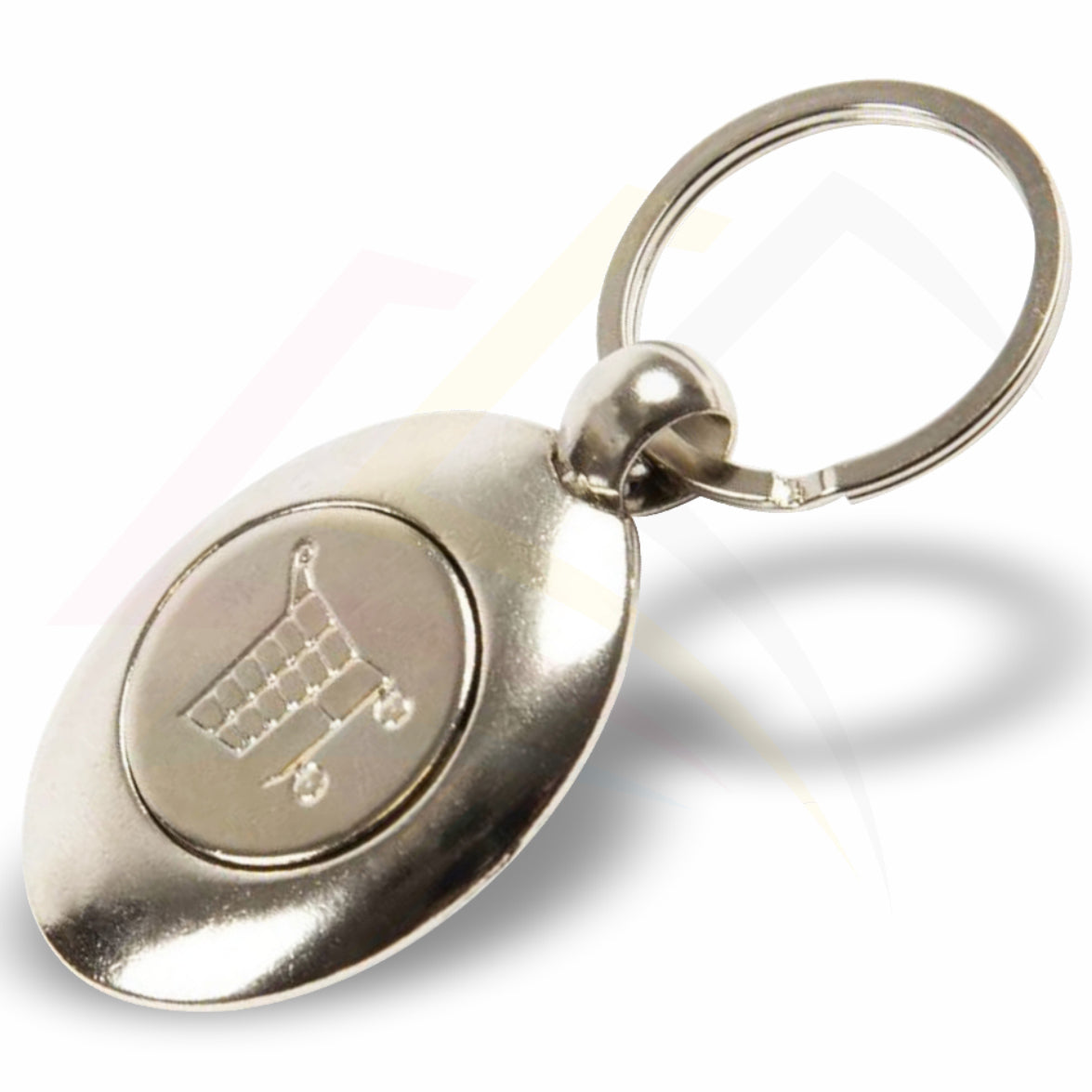 MZ-25 Shopping Trolley Coin 25mm Round Photo Insert Metal Keyring - Blank or Printed - Pack of 100