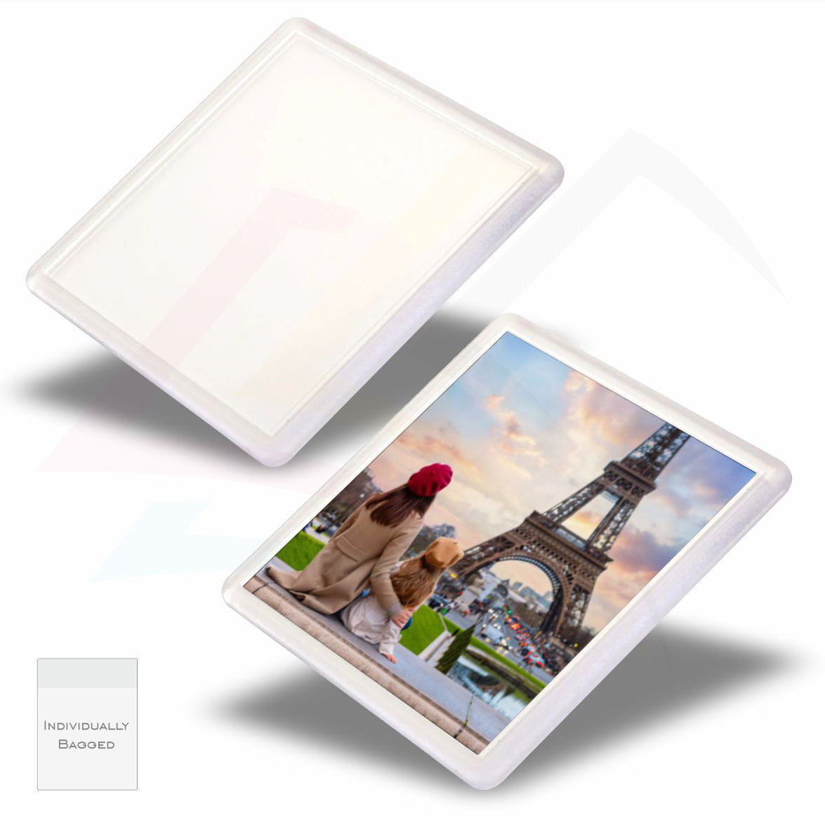 N1 Square 90x90mm Photo Insert Acrylic Coaster - Blank or Printed - Pack of 50