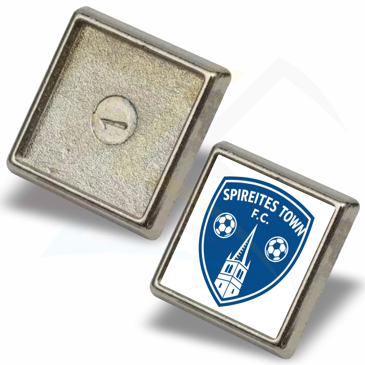 P-10-10 Metal Pin Badge Square 15x15mm Photo Insert - Blank or Printed - Pack of 10