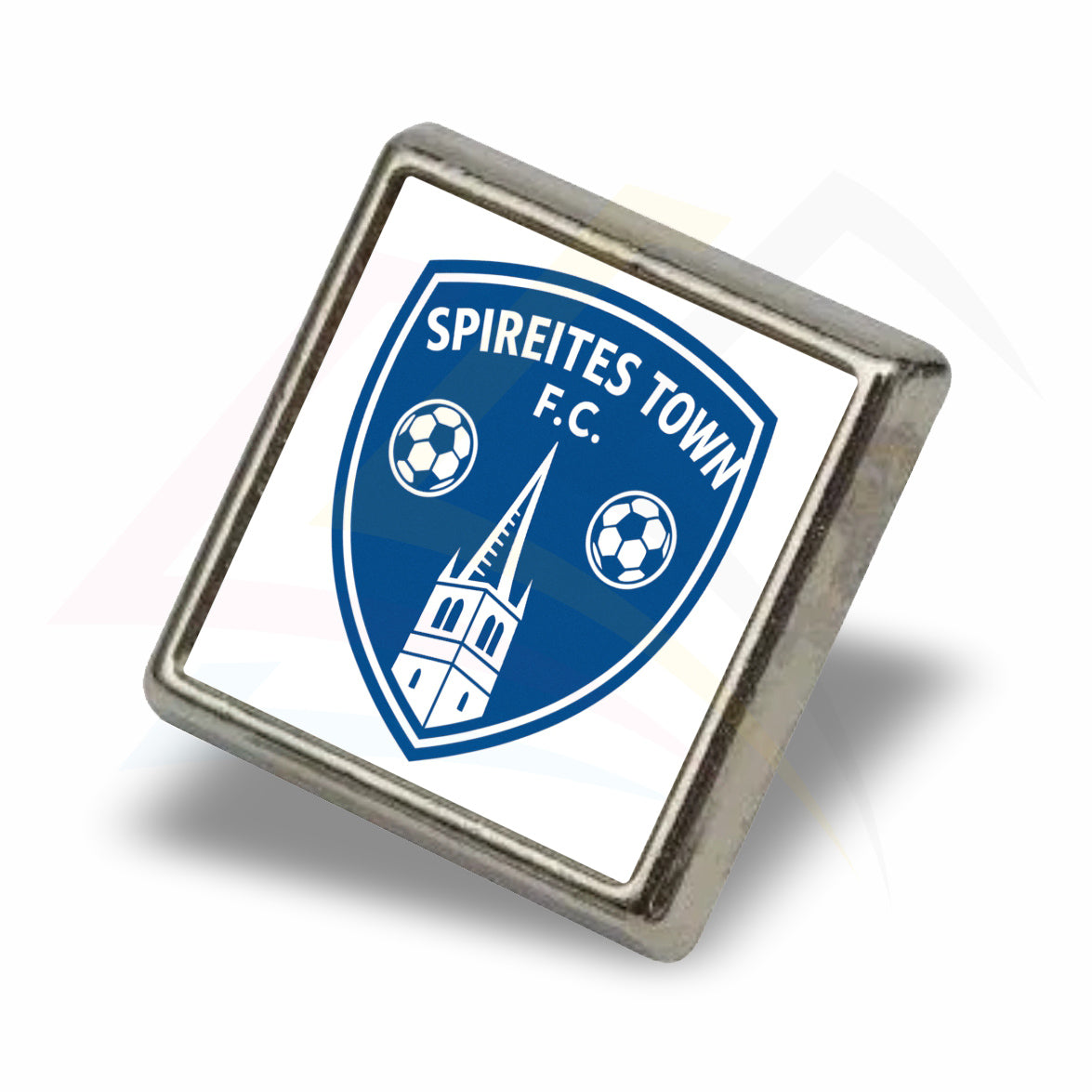 P-10-10 Metal Pin Badge Square 15x15mm Photo Insert - Blank or Printed - Pack of 10